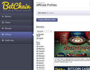 BetChain Affiliate Profile Manual