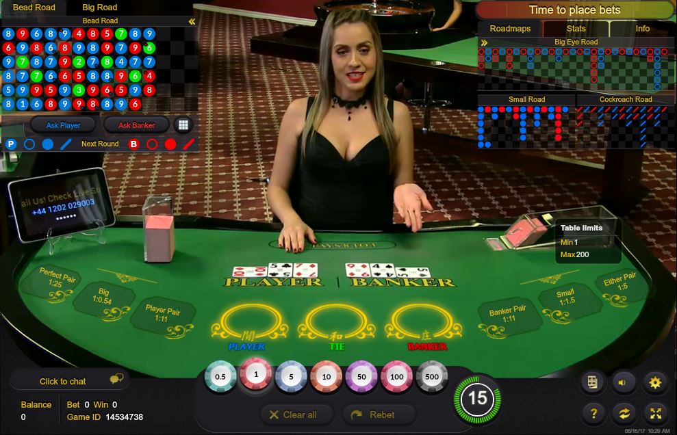 live dealer baccarat